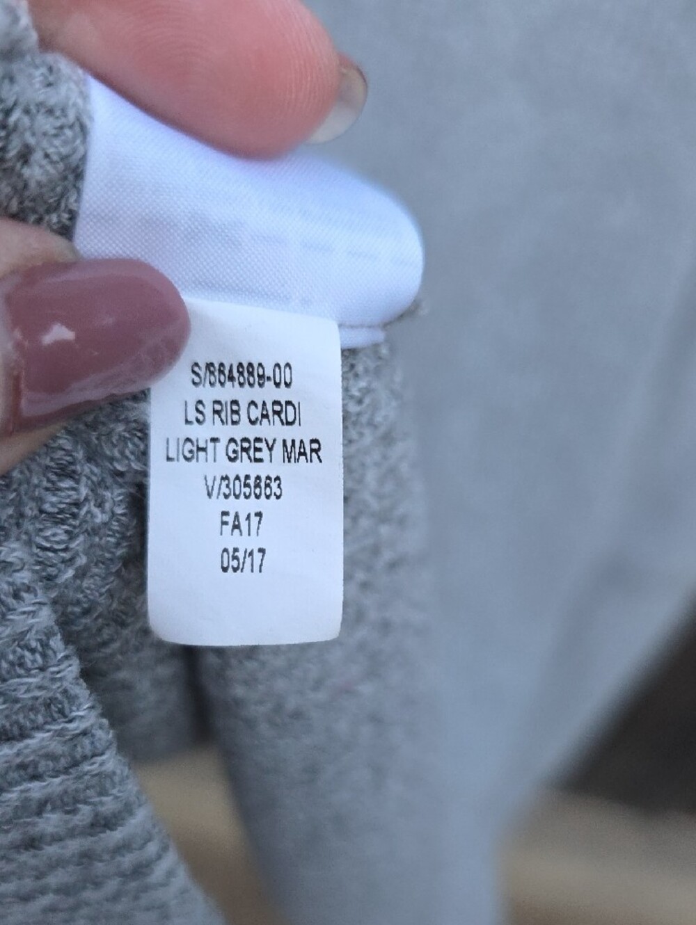 Gray Open-Front Ribbed Long Cardigan Sweater - Picture 10 of 11
